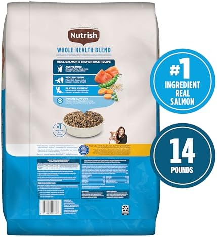 Nutrish Real Salmon & Brown Rice Recipe Dry Cat Food, 14 lb. Bag, Packaging May Vary (Rachael Ray)