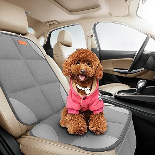 2 Pack Car Seat Protector - 600D Fabric Waterproof Carseat Protector with Thickly Padded to Protect Your Car Seats from Child Seats and Pets (Light Grey)