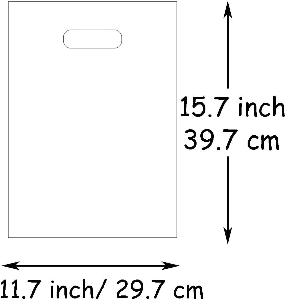 Joyhey 100 Count 11.7" x 15.7" Plastic Merchandise Bags, Shopping Retail Boutique Bags with Die Cut Handles - White Geometry