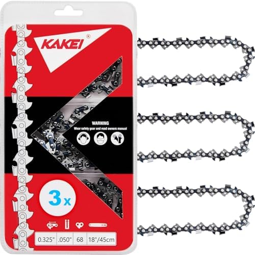 KAKEI Stihl Chainsaw Chain 18 Inch .325" Pitch .050" Gauge 68 Drive Links- 23RS 68 Fits Stihl (POST 2023 .050" Gauge) 025, MS250, MS251, 3005 008 7017(3 Chains)