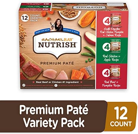 Rachael Ray Nutrish Wet Dog Food Variety Pack Premium Paté, 13 oz. Cans, 12 Count