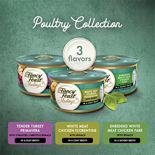 Purina Fancy Feast Medleys Poultry Collection Wet Cat Food Variety Pack - (Pack of 30) 3 oz. Cans
