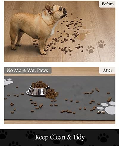 Pet Feeding Mat-Absorbent Dog Mat for Food and Water Bowl-No Stains Quick Dry Dispenser Mat-Dog Accessories Pet Supplies-Bowl for Messy Drinkers(Darkgrey,16"x24"