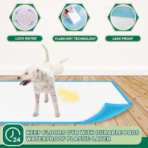 IMMCUTE Puppy Pee Pads 22"x23"-100 Count | Dog Pee Training Pads Super Absorbent & Leak-Proof | Disposable Pet Piddle and Potty Pads for Puppies | Dogs | Doggie| Cats | Rabbits