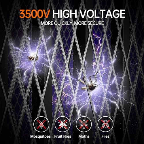Electric Fly Swatter Bug Zapper: 3500V Mosquito Killer Racket with USB Rechargeable Insect Trap Pest Control Handheld Lightweight 5-Layer Safety Mesh for Indoor Home Office Backyard Patio Camping