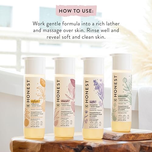 The Honest Company 2-in-1 Cleansing Shampoo + Body Wash | Gentle for Baby | Naturally Derived, Tear-free, Hypoallergenic | Citrus Vanilla Refresh, 10 fl oz