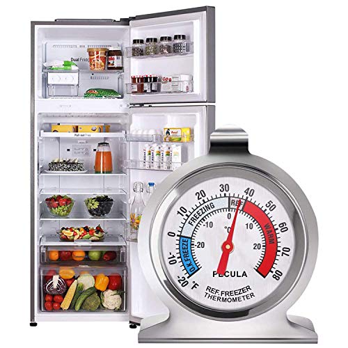 4PACK Refrigerator Thermometer -30-30 deg C/-20-80 deg F, Classic Fridge Thermometer Large Dial with Red Indicator Thermometer for Freezer Refrigerator Cooler