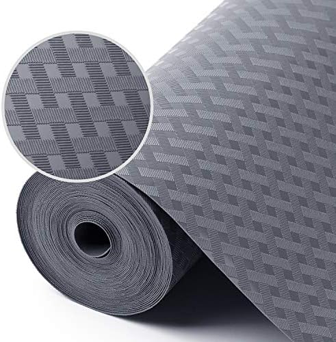 Shelf Liners for Kitchen Cabinets, Waterproof and Oil-Proof Kitchen Cupboard Liner, Refrigerator Liners and Plastic Drawer Mats EVA Non Adhesive Shelves, Fridge - Gray 11.8 x 118 Inches