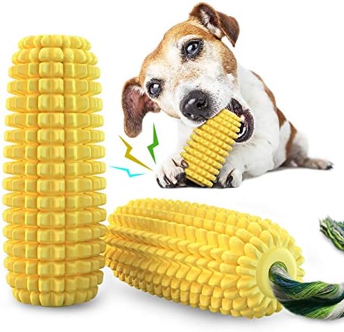 Carllg Dog Chew Toys for Aggressive Chewers, Indestructible Tough Durable Squeaky Interactive Dog Toys, Puppy Teeth Chew Corn Stick Toy for Small Medium Large Breed