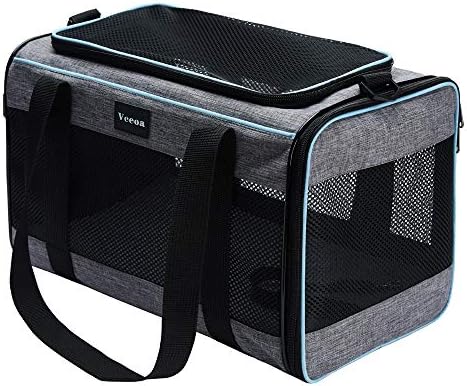 Vceoa 17.5x11x11 Inches Cat, Dog Carrier for Pets Up to 16 Lbs, Soft-Sided Cat Bag Animal Carriers Travel Puppy Carry As a Toy of Fabric Pet Home