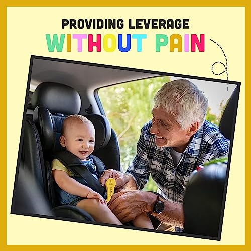 Bucklebee Easy Car Seat Buckle Release Aid for Children Unbuckle Car Seat Release Tool - Button Pusher - Opener for Nails - Buckle Release Tool (1 Pack Yellow)