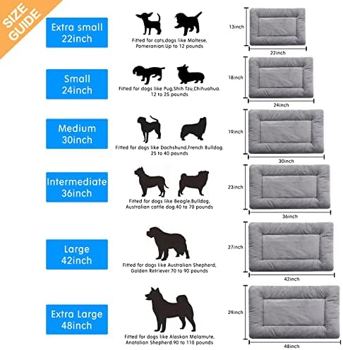 Dog Beds Crate Pad for Medium/Large Dogs Fit Metal,Ultra Soft, Washable & Anti-Slip Kennel Pad for Dogs Cozy Sleeping Mat,Gray 36inch
