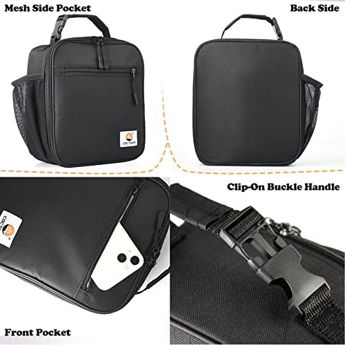 Lunch Box for Men Women Adult,Premium Insulated Lunch Bag,Portable Small LunchBox for School Work Picnic (Black)