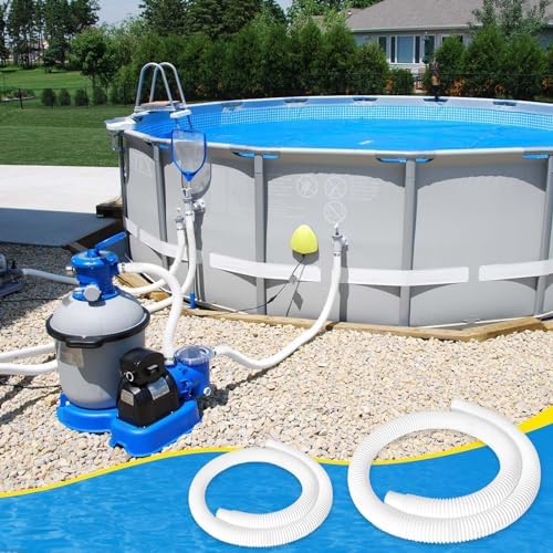 3 Pcs 1.25" Pool Hose, 59" Long Accessory Pool Pump Replacement Hoses, Compatible with All Above Ground Pool Filter Pumps that Use 1 1/4 Diameter Hoses