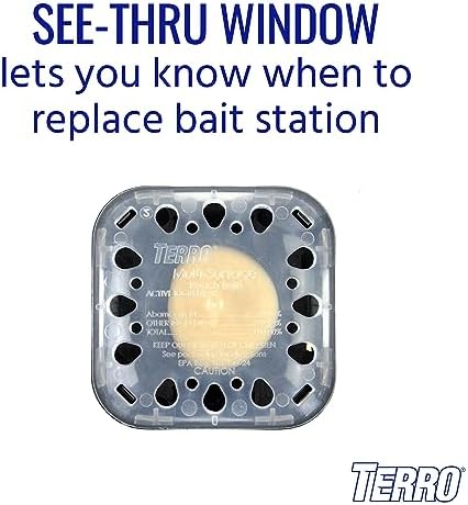 TERRO T500 Indoor Multi-Surface Roach Bait Stations - Indoor Cockroach Killer, 6 Bait Stations, Black