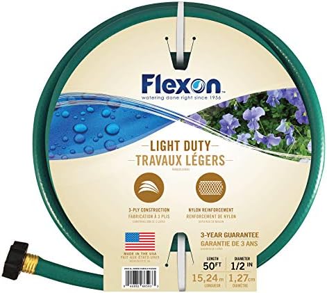 Flexon 1/2-Inch by 50-Foot Reinforced Garden Hose FR1250,Green