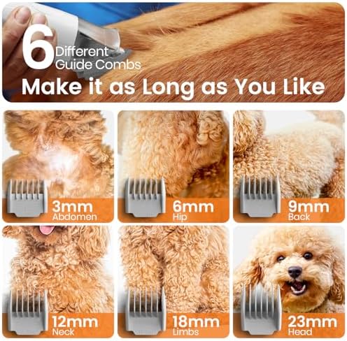 oneisall Dog Grooming Vacuum, Pet Grooming Vacuum with Clipper Nail Grinder, 1.5L Dust Cup Dog deshedding Vacuum Brush with 7 Pet Grooming Tools for Shedding Pet Hair, Home Cleaning