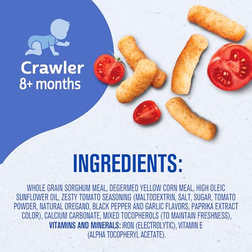 Gerber Snacks for Baby Lil Crunchies, Garden Tomato, 1.48 Ounce (Pack of 6)