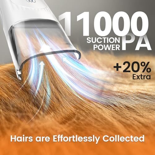 oneisall Dog Grooming Vacuum, Pet Grooming Vacuum with Clipper Nail Grinder, 1.5L Dust Cup Dog deshedding Vacuum Brush with 7 Pet Grooming Tools for Shedding Pet Hair, Home Cleaning