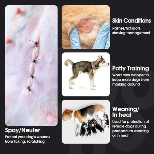 FUAMEY Recovery Suit for Dogs After Surgery,Soft Breathable Dog Bodysuit E-Collar & Cone Alternative Surgical Suit,Male Female Dog Neuter Spay Suits Anti Licking Wounds Onesie Blue Tie Dye XL