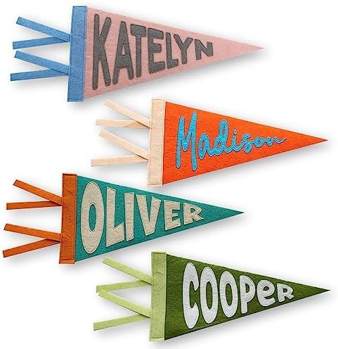 Duty Covered - Rosanbella Personalized Name Pennant for Nursery Room Decor, Baby Shower Gift, Baby Boy Girl Name Nursery Flag, Baby Name Banner Flag Wall Hanging, Specify the Colour by Yourself