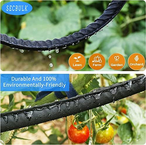 2025 Flat Soaker Hose 100 ft for Garden, 100' (50ft x 2) Linkable Drip Hose Diy Garden Irrigation System Saving 80% Water, Dual-layer Leak-free Design Water Hose with Holes