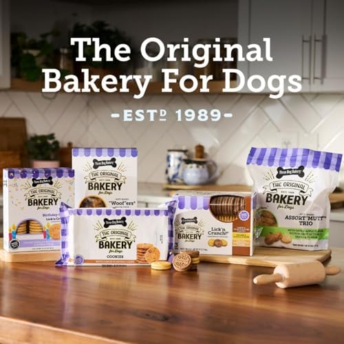Three Dog Bakery Lick'n Crunch Sandwich Cookies Premium Dog Treats with No Artificial Flavors, Golden & Peanut Butter Flavor, 13 Ounces (Pack of 6)