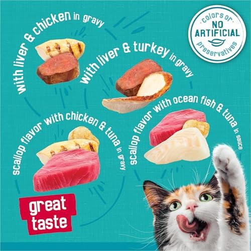 Purina Friskies Wet Cat Food Variety Pack, Tasty Treasures Prime Filets (With Chicken and Tuna, With Chicken, and With Ocean Fish and Tuna, and With Turkey) - (Pack of 24) 5.5 oz. Cans