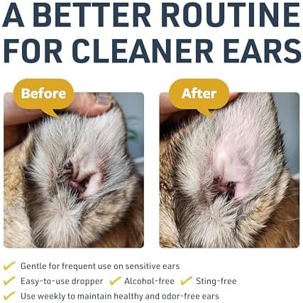 Veterinary Formula Clinical Care Ear Therapy, 8 oz. – Cat and Dog Ear Cleaner – Helps Soothe Itchiness and Clean The Ear Canal of Debris and Buildup