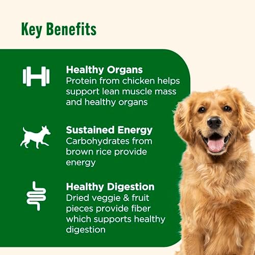 Nutrish Dish Premium Dry Dog Food, Chicken & Brown Rice Recipe with Veggies & Fruit, 23 Pounds