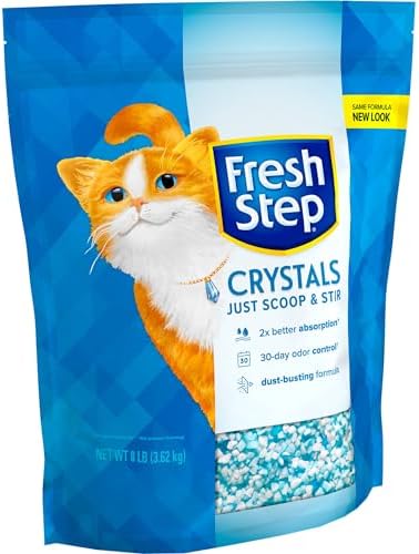 Fresh Step Crystals, Premium Cat Litter, Scented, 8 Pounds, Pack of 2 (Package May Vary)