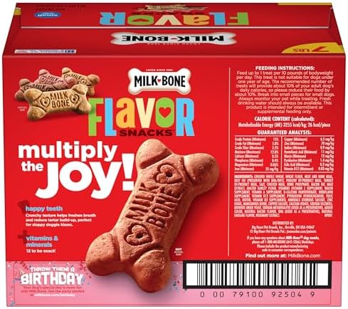Milk-Bone Flavor Snacks Small Dog Biscuits, Flavored Crunchy Dog Treats, 7 Pound Box