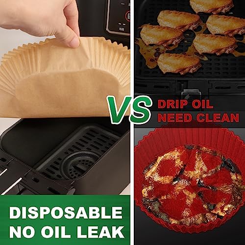 100 Pcs Non-Stick Disposable Parchment Paper Pads Air Fryer Liners Compatible with Ninja AG301 Indoor Grill Air Fryer