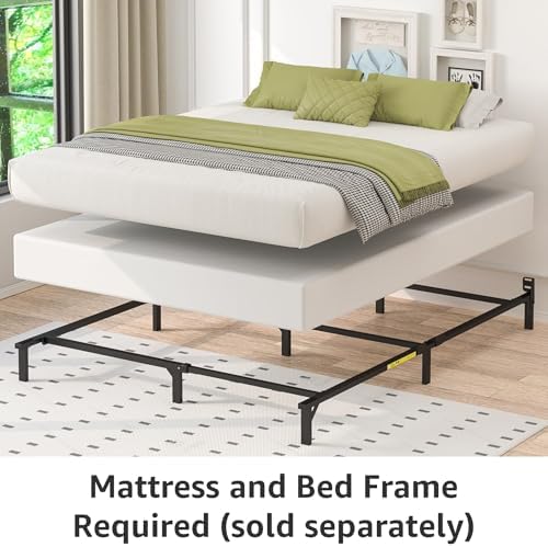 Amazon Basics Smart Box Spring Bed Base, 9-Inch Height Mattress Foundation, Tool-Free Easy Assembly, King, 79"L x 75.5"W x 9"H, White