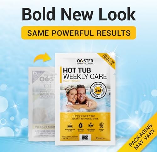 3in1 Weekly Hot Tub Cleaner, Conditioner, Clarifier - Hot Tub Chemicals for Standard & Inflatable Spas - Spa Chemicals for Crystal Clear & Sparkling Clean Water - Made in USA (4 Week Kit)