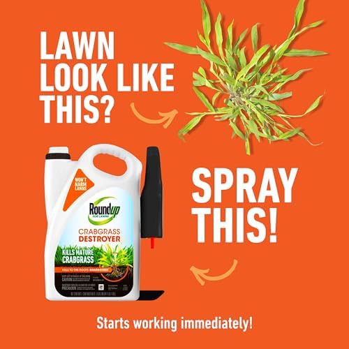 Roundup for Lawns Crabgrass Destroyer2, Tough Weed Killer, Kills Crabgrass, Foxtail, Goosegrass, Ready-to-Use, 64 oz.