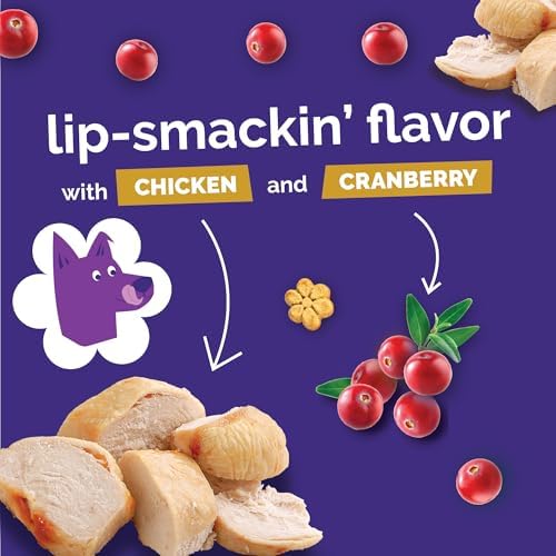 Fruitables Baked Dog Treats, Healthy Pumpkin Treat for Dogs, Low Calorie & Delicious, Free of Wheat, Corn and Soy, Made in The USA, Chicken and Cranberry Flavor, 20 oz