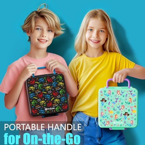 Fimibuke Bento Box for Kids Adult, BPA Free & Leakproof Toddler Lunch Box with 8.5oz Insulated Thermos Food Jar, Utensils & Sauce Jar, Dishwasher Safe 3 or 4 Compartment Container for School Girl Boy