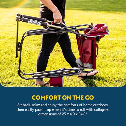 GCI OUTDOOR Freestyle Rocker Camping Chair | Portable Folding Rocking Chair with Solid, Durable Armrests, Drink Holder & Comfortable Backrest — Indigo Blue