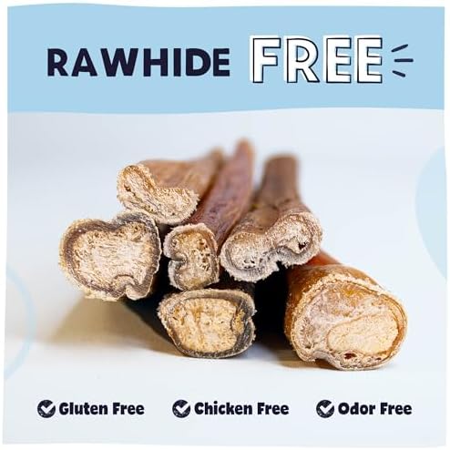 Pawstruck Natural 5-8" Bully Sticks for Dogs - Best Long-Lasting, Rawhide-Free, Low Odor Dental Chew Treat - Healthy Single Ingredient, 100% Real Beef - 8 oz Bag - Packaging May Vary