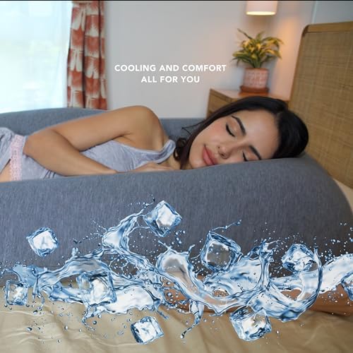 Pharmedoc Pregnancy Pillows, U-Shape Full Body Pillow - Solid – Cooling Removable Cover Dark Grey – Pregnancy Pillows for Sleeping – Body Pillows for Adults, Maternity Pillow and Pregnancy Must Haves