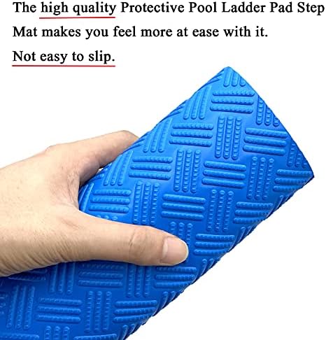 SKARUMMER Swimming Pool Ladder Mat - Protective Pool Ladder Pad Step Mat with Non-Slip Texture, Blue Medium Pool Step Mat, Pool Liner Protection Mat 36 inch X 17 inch