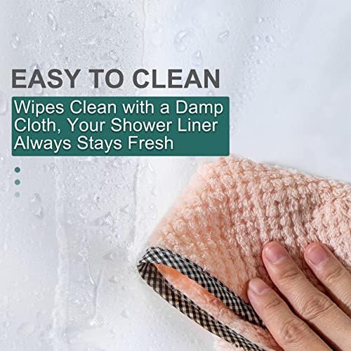 AmazerBath Clear Shower Curtain Liner, 72 x 78 Inches EVA 8G Heavy Duty Plastic Waterproof Weighted Thick Bathroom with 3 Weights and 12 Rustproof Grommet Holes