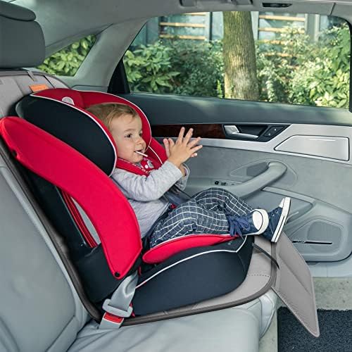 2 Pack Car Seat Protector - 600D Fabric Waterproof Carseat Protector with Thickly Padded to Protect Your Car Seats from Child Seats and Pets (Light Grey)