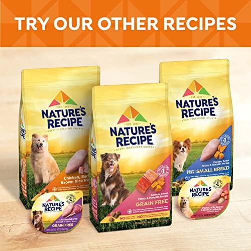 Nature's Recipe Nature’s Recipe 2.75 Ounce Grain Free Chicken & Beef, Chicken & Turkey, Chicken & Lamb Wet Dog Food Variety Pack, 12 Pack, 2 Count Case
