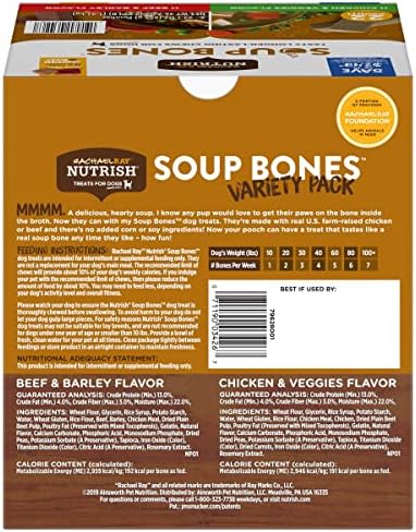 Rachael Ray Nutrish Soup Bones Long Lasting Dog Chews Variety Pack, 22 Count (Pack of 1)