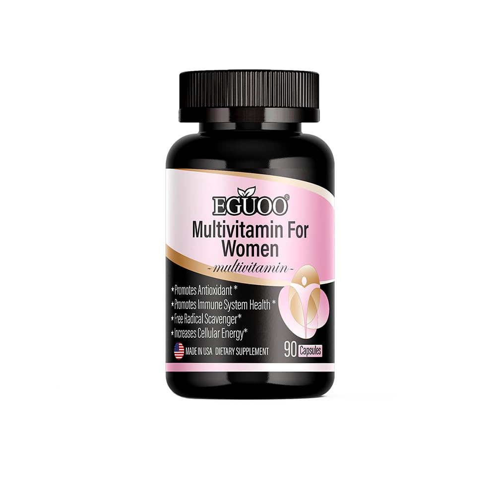 EGUOO Multivitamin for Women - Womens Multivitamin with Vitamin C, E, Biotin and Folic Acid Vitamins for Women - Womens Vitamins for Energy, Immune, Brain, Heart, Eye and Bone Health, 90 Capsules
