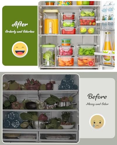40 Piece Food Storage Containers with Lids(20 Containers & 20 Lids), BPA-Free Plastic Food Containers for Kitchen Storage and Organization, Leak Proof Meal Prep Container, Includes Labels & Pen