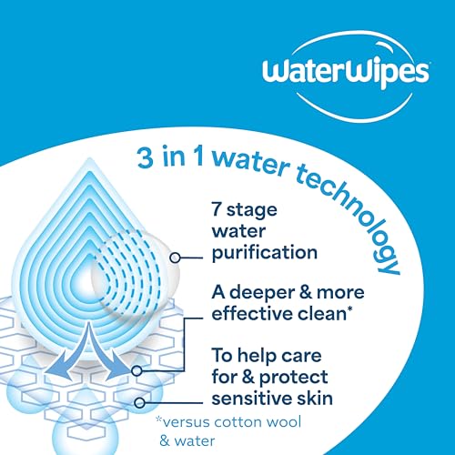 WaterWipes Sensitive+ Soothing Wipes, 3-In-1 Cleans, Cares, Soothes, 99% Water with Botanical Extract, Unscented & Hypoallergenic Baby Wipes, 360 Count (6 Packs)