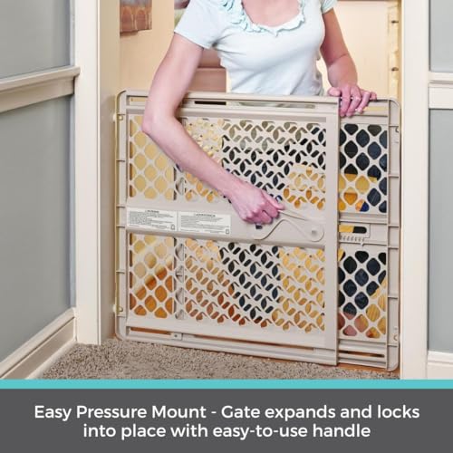 Toddleroo by North States - Supergate Ergo Baby Gate: Plastic Baby Gate for Stairs & Doorways - Adjustable Indoor Safety Gate - Made in USA - 26 to 42 Inches Wide - 26 Inches Tall - Sand